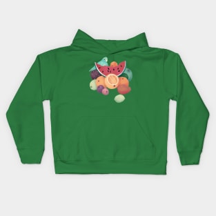 Fruit with Parrot Still Life Kids Hoodie